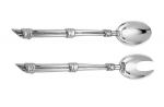 Rattan Aluminum Salad Servers 13\ Length

Mariposa\'s fine metal is handcrafted from 100% recycled aluminum.

Care & Use:

All items will not tarnish.
Handwash in warm water with mild soap if needed and towel dry immediately.
Occasional use of non-abrasive metal polish will revive luster.